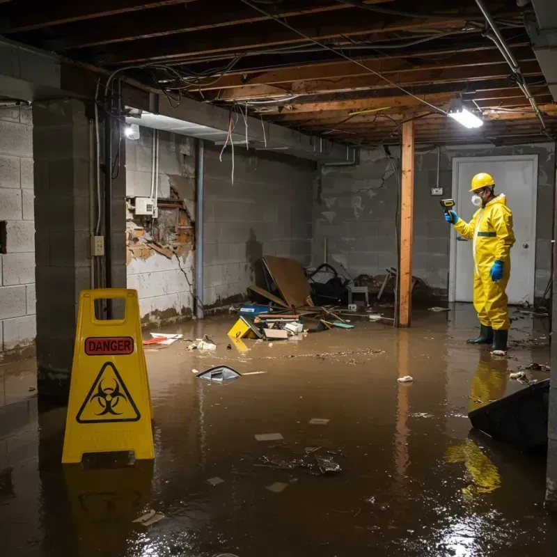 Flooded Basement Electrical Hazard in Saint Augustine, FL Property